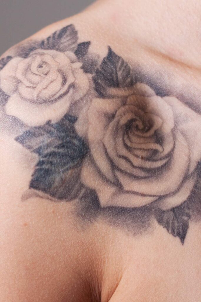 Lotus flower design on someone's shoulder
