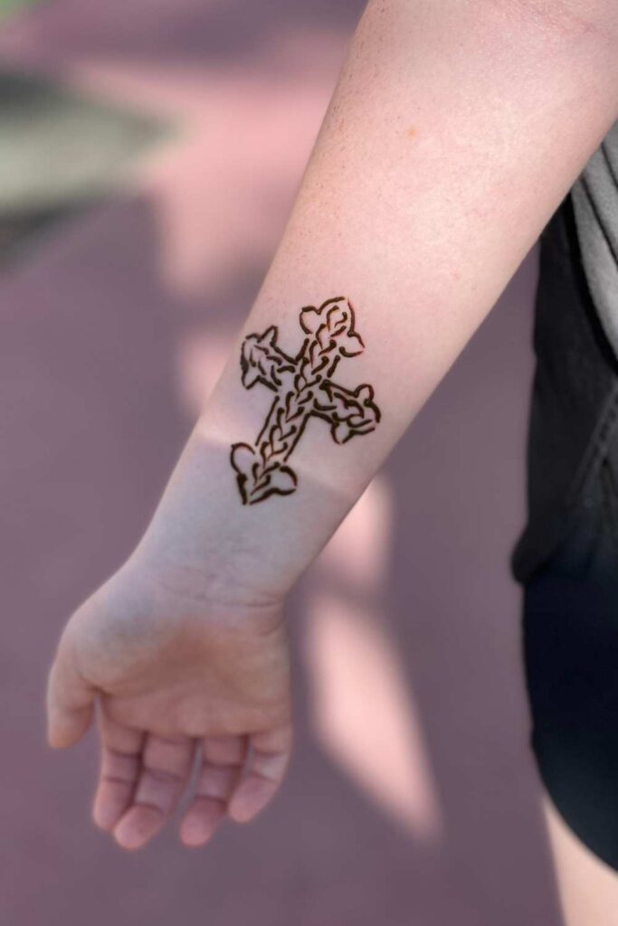 A cross tattoo symbol
