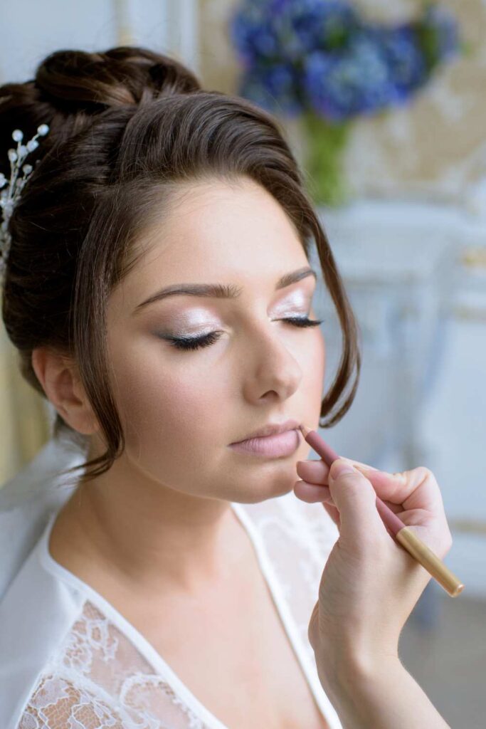 A matched makeup prep for a wedding style.