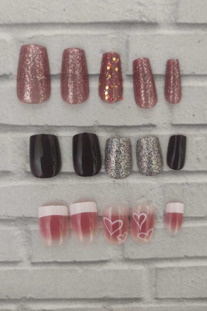 A picture of press-on nails designs
