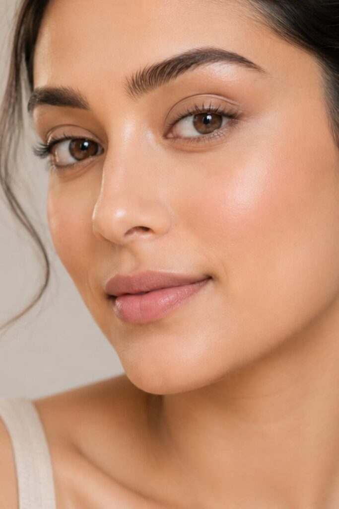 A lady with a natural brows