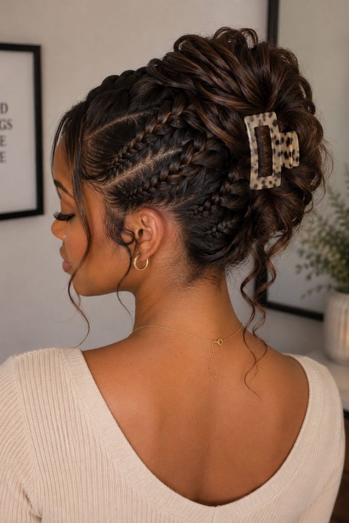 A picture of cute claw clip hairstyle