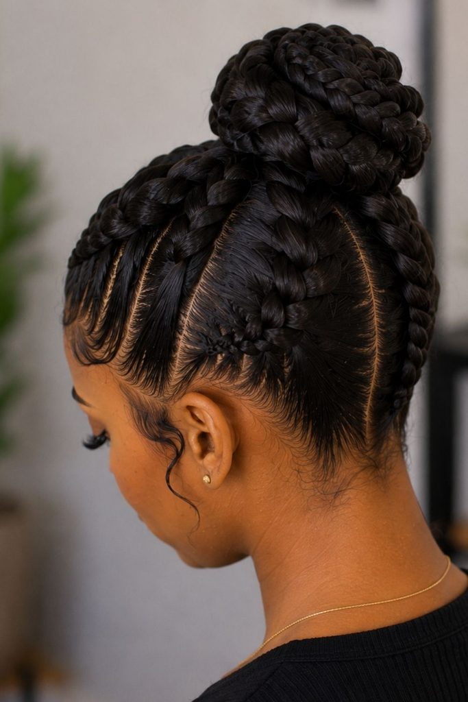 A picture of a simple dutch braid