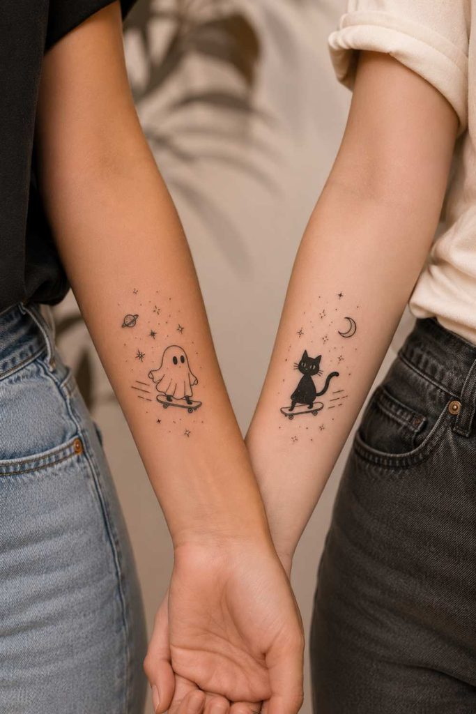 A fun and quirky tattoo for best friends