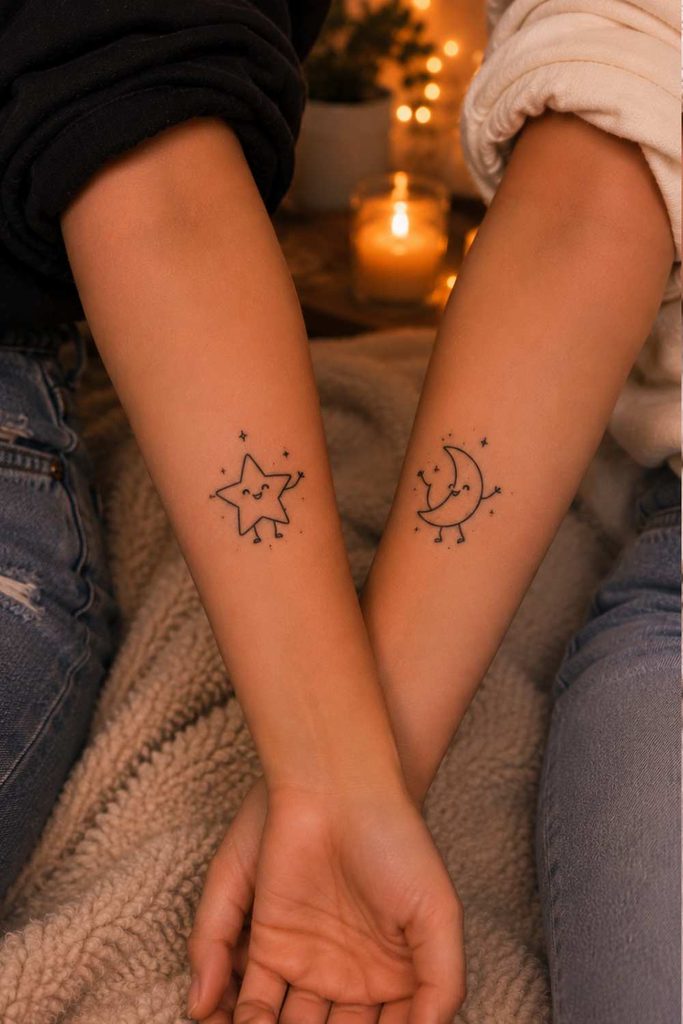 A picture of silly matching tattoo