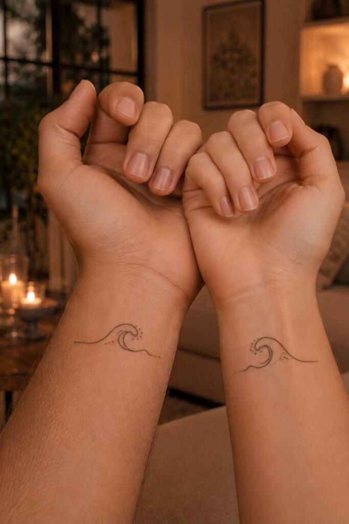 A symbol couple tattoo image