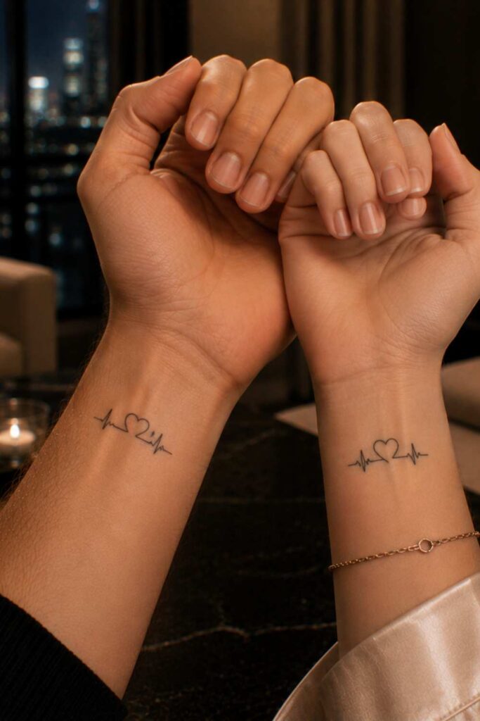 A wrist couple tattoo