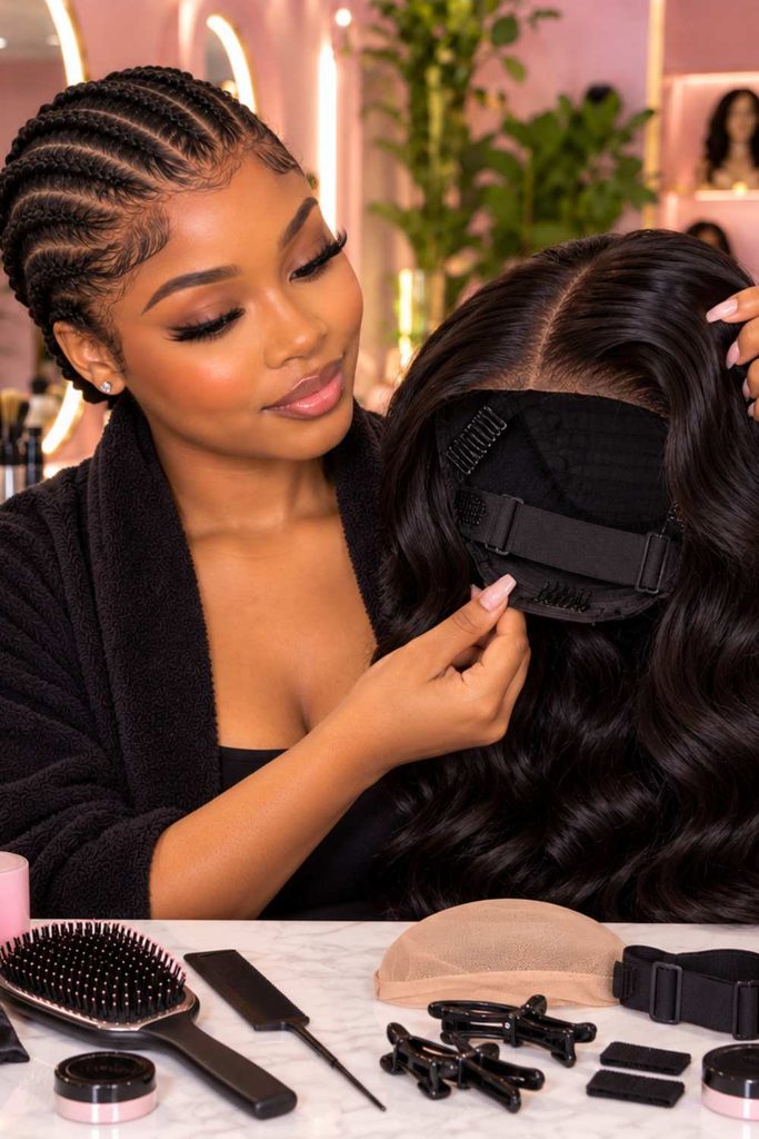 A picture of a glue-less hair