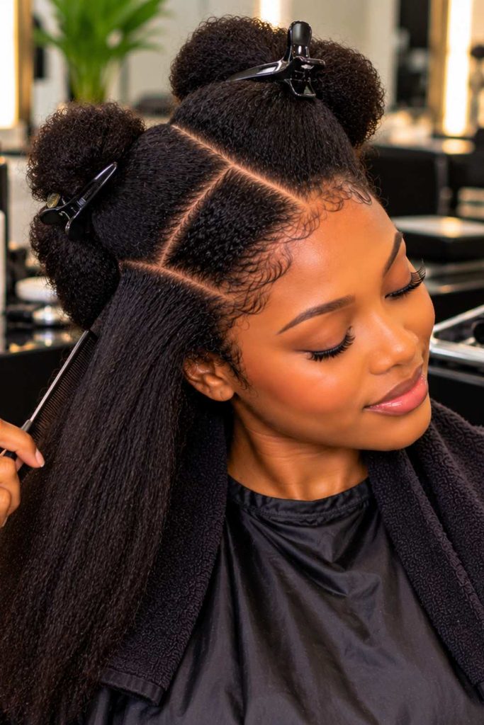 Sectioning of the natural hair